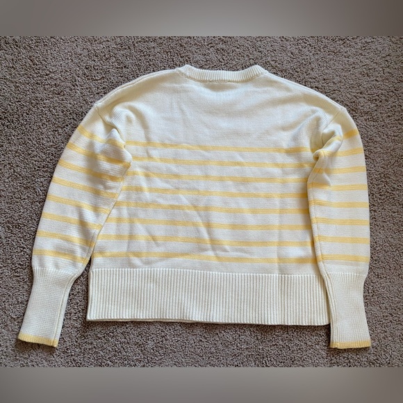 Philosophy Republic Clothing Butter Yellow Striped Crewneck Long Sleeve Sweater - Picture 4 of 7
